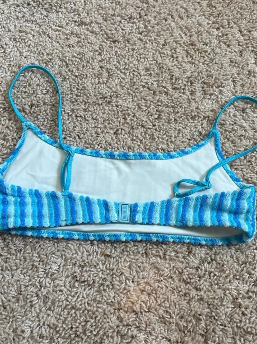 triangl swimwear Blue Striped Bikini Top and Shorts